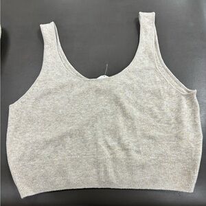 NWT GAP Heathered Tan Size XL Tall Cropped Sweater Tank